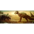 thumbnail image 3 of T- Rex and Triceratops Framed Prehistoric Dinosaur Panorama Print Art by Charles Knight, 3 of 3