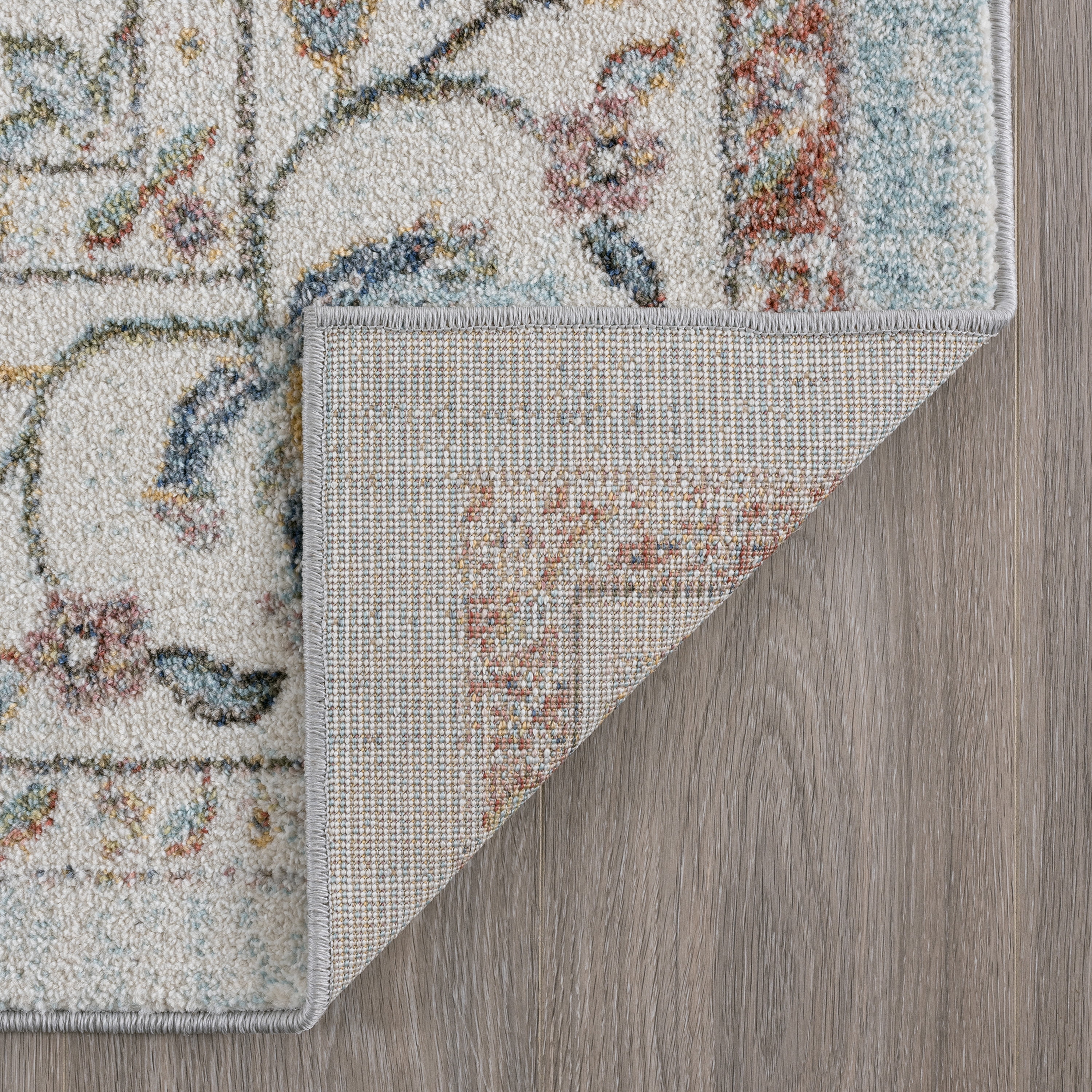 Traditional 5x7 Area Rug (5'3'' x 7'3'') Oriental Cream, Gray Living Room Easy to Clean