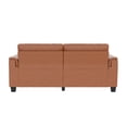 thumbnail image 2 of Mainstays Williamson 75.5"  3 Seater Upholstered Sofa, Brown Faux Leather, 2 of 9