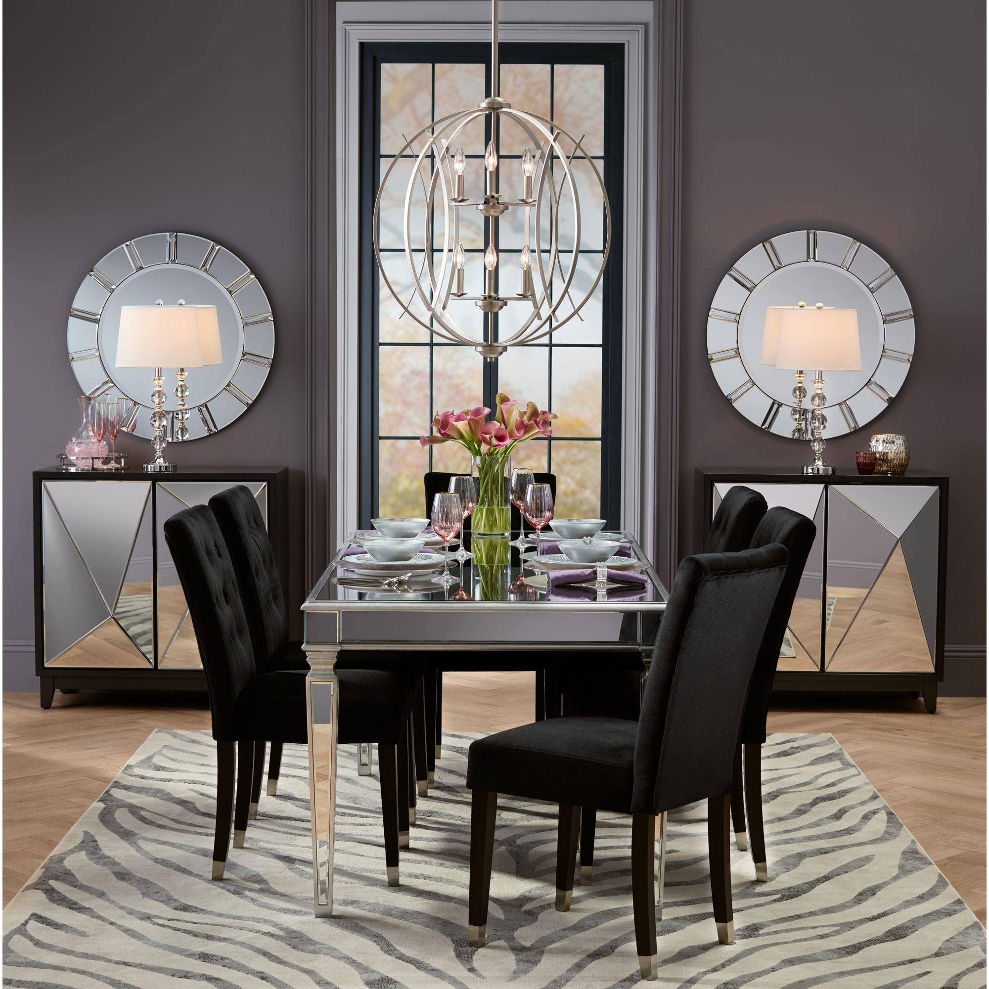 360 Lighting Solange 25" High Modern Glam Table Lamps Set of 2 Silver Finish Stacked Crystal White Shade Living Room Bedroom