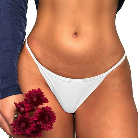 

UoCefik Womens Thong Underwear Low Rise Sexy Briefs No Show Panties White 2XL