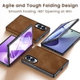 thumbnail image 3 of ELEHOLD Case for Samsung Galaxy Z Fold8, Premium Leather Texture Slim Protective Cover with Built-in HD/Privacy Screen Protector, Hinge Protection, D, 3 of 9