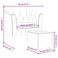 thumbnail image 4 of vidaXL Tub Chair with Footstool Brown Faux Leather, 4 of 5