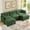Chenille-Green, variant on 111.5" U - Shaped Chenille Modular Sectional Sofa: Super Comfy 3 - Seater with 2 Ottomans for Living Room - Beige