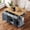 Grey Blue, variant on EUROCO 54" Large Kitchen Island with Rubber Wood Drop Leaf,Embossed Texture Rolling Kitchen Cart on Wheels with 4 Doors and 3 Drawers,Kitchen Island with Storage for Kitchen, Dining Room,Grey Blue