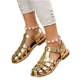 thumbnail image 6 of CHWshoes Closed Toe Sandals Women, Comfortable Fisherman Sandal for Womens Wide Width Summer Dressy Wedge with Adjustable Strap，Gold Size 38, 6 of 6