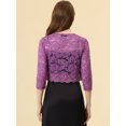 thumbnail image 4 of Dde San Patricio Cárdigan Toreras Top De Encaje Floral Transparente Man3/4 Elegante PaMujer CiruepúrpuL, 4 of 5