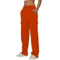 thumbnail image 5 of WTXUE Sweatpants, Womens Trousers Ladies' Solid Drawstring Elastic Waist Pocket Pants Slacks, Pantalones De Mujer, 4-Orange, 5 of 6