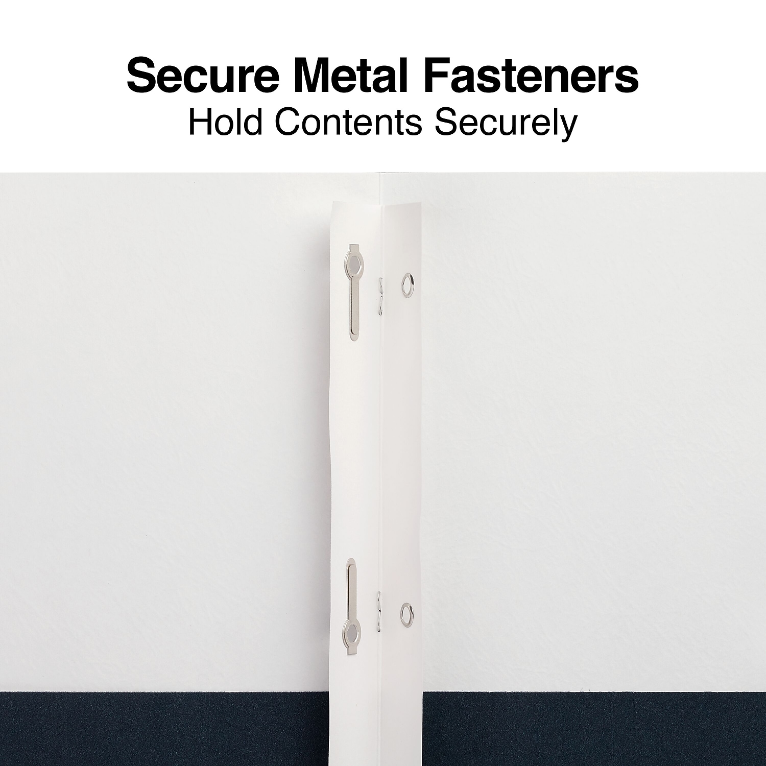 Staples Smooth 2-Pocket Paper Folder with Fasteners Navy 25/Box (50780/27547-CC) ST27547