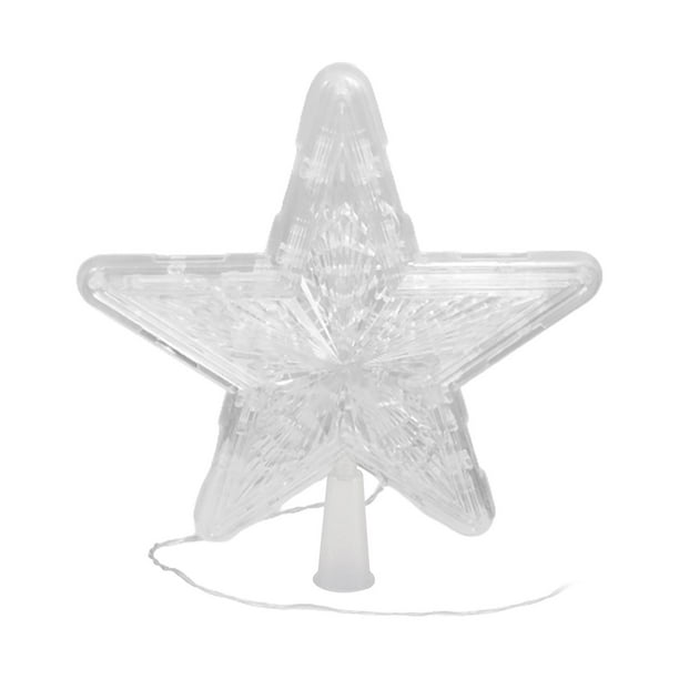 Adornos para la punta del árbol de Navidad, decoración para el árbol de Navidad, cadena de luces LED en forma de estrella, 30 luces