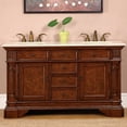 thumbnail image 2 of Silkroad Exclusive  Fontana 60-inch Double Sink Bathroom Vanity Cream Marfil Marble Top, 2 of 6