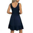 thumbnail image 4 of Robe Débardeur à Col Rond pour Femmes Robe Courte à Volants Robe d'Été Ligne A Robe Unie, 4 of 4