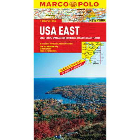 USA East Map : Great Lakes, Appalachian Mountains, Atlantic Coast,