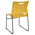 thumbnail image 4 of Flash Furniture 5 Pack HERCULES Series 881 lb. Capacity Yellow Sled Base Stack Chair with Air-Vent Back, 4 of 5