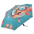 thumbnail image 4 of Compact Sun Umbrella Windproof Travel Umbrellas for Rain Strong Portable UV Protection Hello Summer Fish, 4 of 8