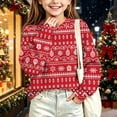 thumbnail image 6 of BLVB Kids Ugly Christmas Sweater Girls Boys Holiday Pullover Crewneck Long Sleeve Tops Knitwear for Aged 5-15 Years(Red,7-8 Years), 6 of 7