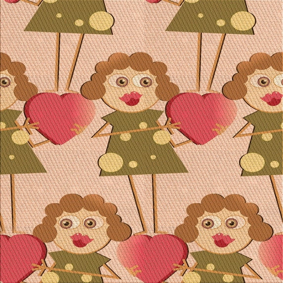 Ahgly Company Indoor Square Patterned Grapefruit Red Area Rugs, 5' Square