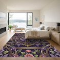 thumbnail image 3 of ODIKA 4' x 6' Machine Washable Non-Slip Area Rug, antique floral High Traffic Rug, Purple, 1133603, 3 of 7