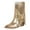 Gold, variant on Female Cowboy Boots for Women Wide Calf Size 12 Women Ankle Boots Fashionable New Pattern Tassel Decoration Pointed Thick Heel Retro Comfortable Shoes Autumn and Winter on 42