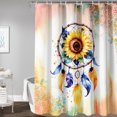thumbnail image 3 of Dreamcatcher Shower Curtain for Teen Girls,Sunflower Feather Boho Dreamcatcher Bath Curtain for Bathroom Decor,Polyester Waterproof with 12 Plastic Hooks 72" W*72" H, 3 of 6