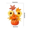thumbnail image 3 of Fall Decor Halloween Thanksgiving Fall Decorations for Home Artificial Orange Flowers Fake Realistic Pumpkin Floral Arrangement with Orange Sunflowers & Autumn Leaves Maple Leaf Harvest Decor, 3 of 7