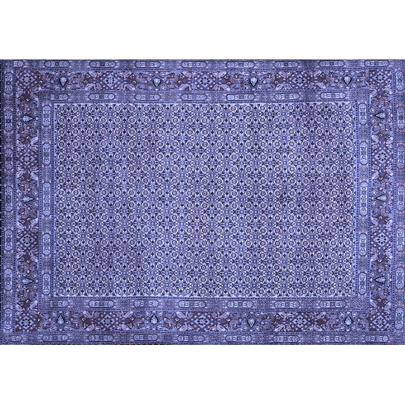 Ahgly Company Machine Washable Indoor Rectangle Abstract Blue Contemporary Area Rugs, 5' x 8'