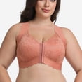thumbnail image 5 of Riecok Womens Lace Front Closure Bras Plus Size Wireless Push Up Bralette Full Coverage Soft Everyday Bra Pink L, 5 of 8
