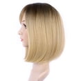 thumbnail image 4 of Dopi Short Bob Wigs for Women Straight Short Blonde Wigs with Bangs Synthetic Wefted Wig Caps, 4 of 5