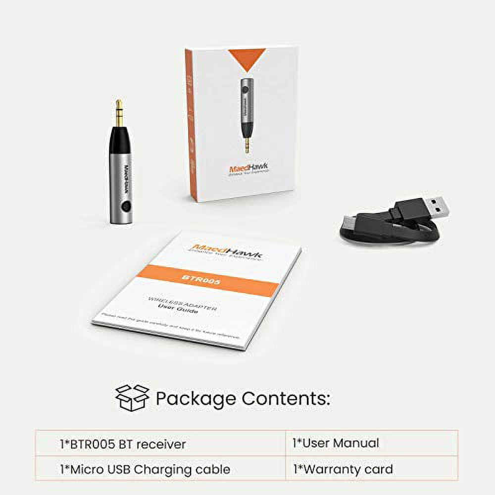 Bluetooth 5.0 Receiver MaedHawk Bluetooth Aux Adapter Portable Wireless Audio Car Kit A2DP Built in Microphone Walmart