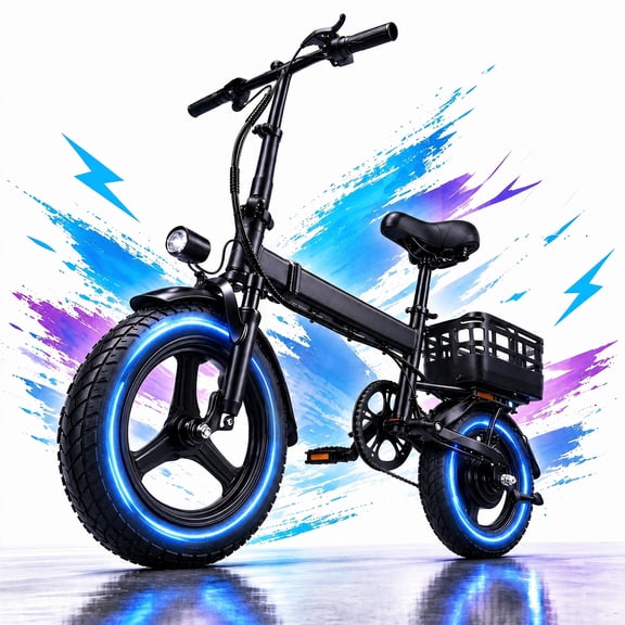 14” Folding Electric Bike, Peak 500W Motor 36V 12Ah Battery, Ebike 20 MPH, 30 Miles PAS Range, Shock Absorbers, UL 2849 Certified for Adult and Teen
