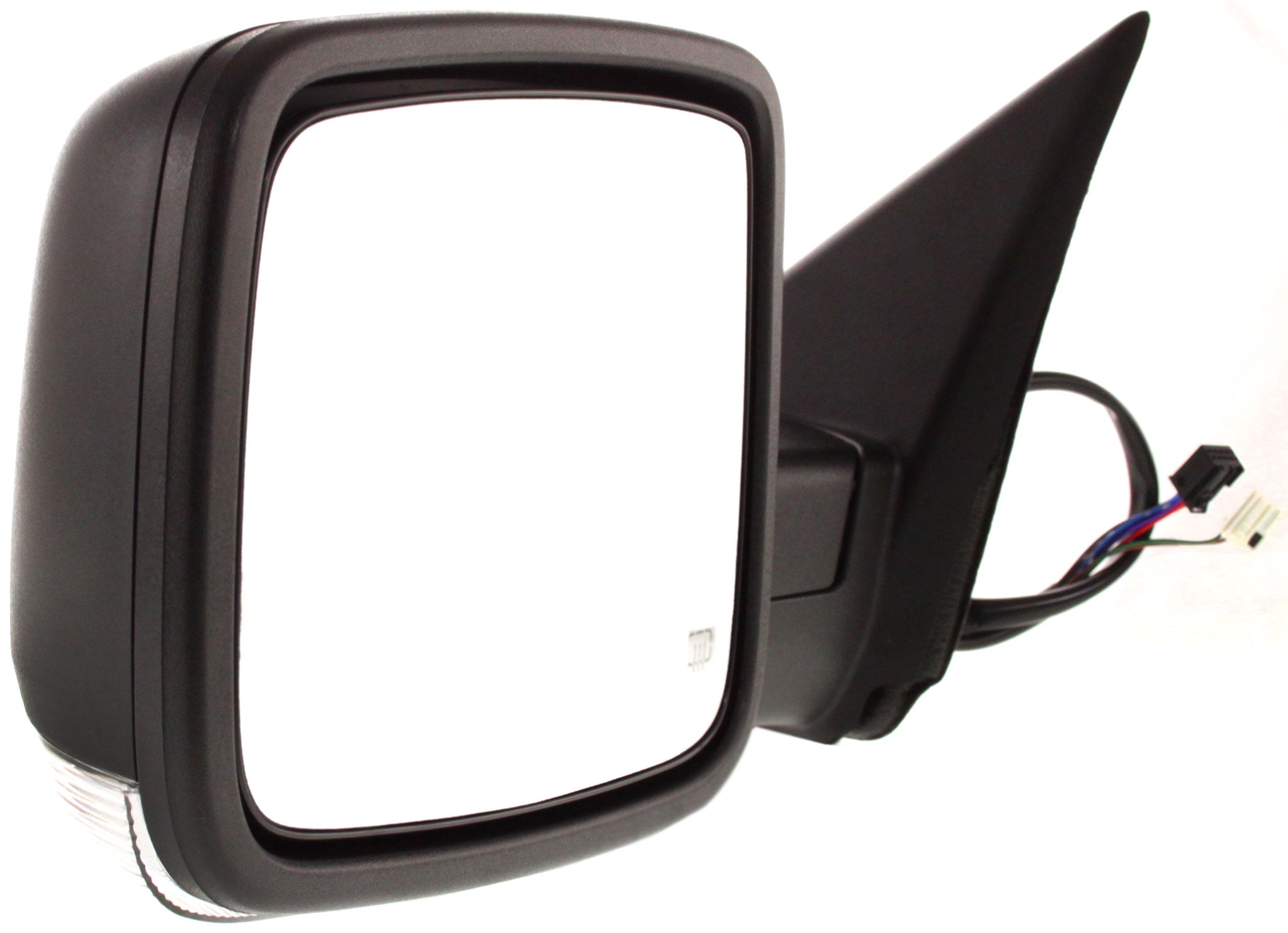 Mirror Compatible With 2011-2012 Ram 1500 2010 Dodge 3500 Left Driver Side Heated In-housing Signal Light Textured Black Kool-Vue