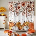 thumbnail image 3 of Thanksgiving Pumpkin Shower Curtains for Bathroom, Brown Orange Leaves Flowers Waterproof Fabric Shower Curtain for Bathroom Bathtub Decoration, Machine Washable, 36"x72", 3 of 9