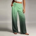 thumbnail image 2 of Womens Wide Leg Pants Gradient High Waisted Palazoos for Women Drawstring Waist Straight Leg Pants with Pockets Cotton Linen Flowy Summer Pants, 2 of 6