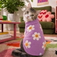 thumbnail image 3 of Oodles Purple Daisy Dreams Turtle Neck Pet Sweater, Small, 3 of 11