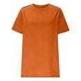 thumbnail image 7 of Wyobmus Womens Tops Summer High Crew Neck T Shirts Short Sleeve Casual Loose Fit Cute Basic Tee Clothes Orange, 7 of 7
