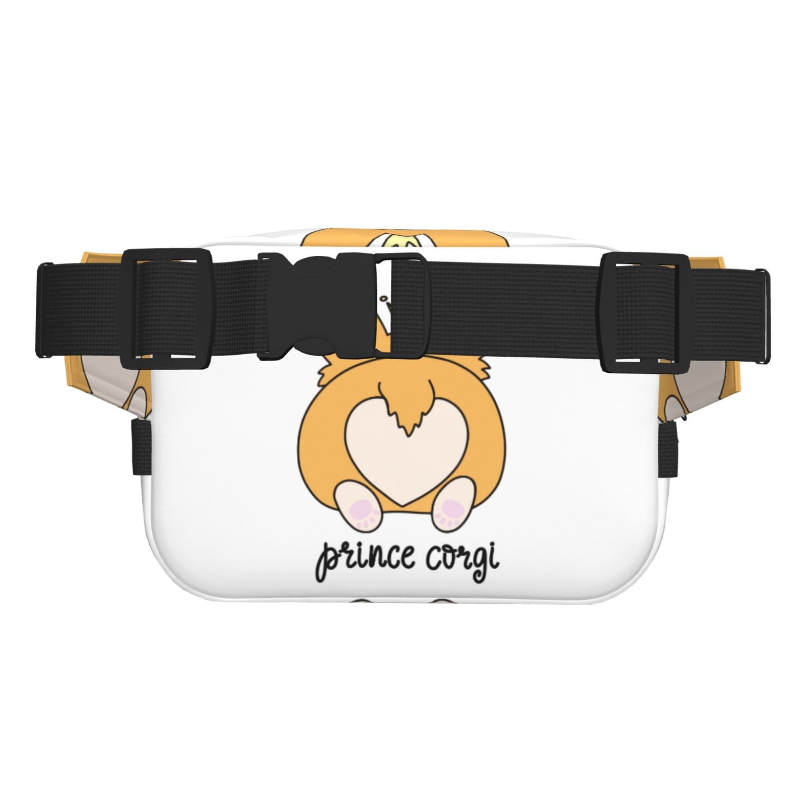 Hirioo Prince Corgi Dog for Double Layer Waist Bag Adjustable Fanny Pack For Travel Running Hiking