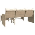 thumbnail image 5 of vidaXL Canapé de Jardin avec Table et Coussins en Forme de L Beige en Rotin Poly, 5 of 5