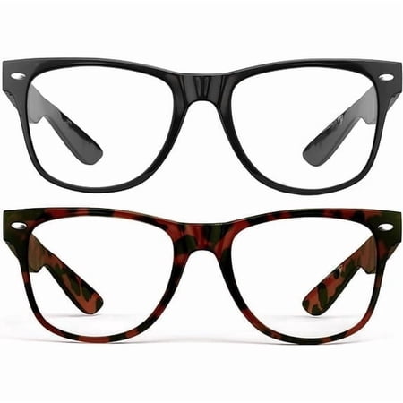 Grinderpunch Blue Light Reading Glasses High Magnification Strong Reading Power Readers For Men Woman - Black, 1.25