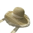 thumbnail image 6 of COCOpeaunt Women Lace Sun Hats for Wide Brim Straw Beach Side Cap Floppy Female Straw Hat Lace Solid Fringe Straw Hat Summer Hat Panama, 6 of 6