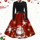 thumbnail image 1 of Vestido Rockabilly de manga larga con estampado de árbol de Papá Noel para mujer, vestido de fiesta de Navidad, Pin up, Vintage, invierno, 2023, 1 of 5