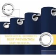thumbnail image 6 of Navy Blue Striped Blackout Curtains for Bedroom/Living Room, Thermal Insulated Kitchen Curtains, Vintage Stripes Ombre Grommet Darkening Window Treatment Drapes 52"x84"x2, 6 of 8