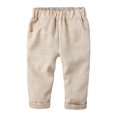 thumbnail image 5 of TSSOE Baby Boys Toddler Party Suit Long Sleeve Bowtie Lapel Dress Shirt Pant Vest Formal Outfit Set Beige 90, 5 of 7