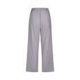 thumbnail image 6 of pstuiky Linen Pants Women, Womens Summer Solid Color Drawstring Elastic Waist Lounge Beach Trousers Loose Pants Straight Wide Leg Trousers Casual Pants with Pocket, 6 of 6