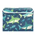 thumbnail image 7 of Yayeee Collapsible Storage Bin with Lid Fabric Closet Decorative Basket with Handles, Sharks Pattern, 7 of 7