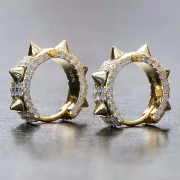 K-KED Elegant 925 Silver Women Cubic Zirconia Ear Stud Hoop Earrings Wedding Jewelry-Style 5