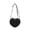 Black, variant on CSStudio Elegant Shoulder Bag Heart Shape PU Leather Small Handbag with Crossbody Strap