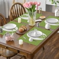 thumbnail image 6 of HuiXinOu Green Easter Placemats Set of 4, 12x18 Inch Spring Table Mats Heat Resistant & Washable, Bunny Themed Kitchen Dining Decor for Easter Party & Brunch, 6 of 6