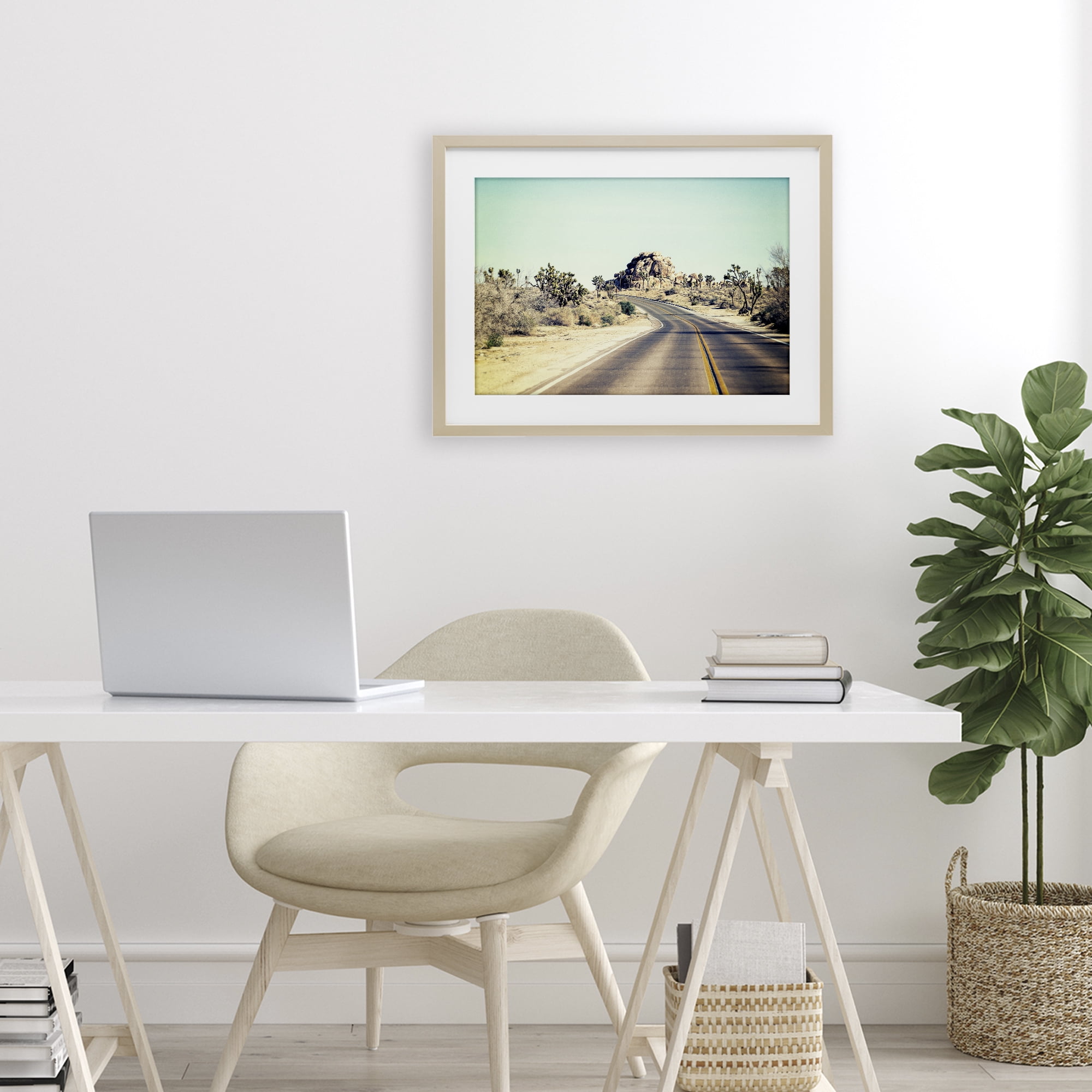 Road Trip Joshua Tree Park Birch Framed Print Under Glass, design by Joseph S Giacalone