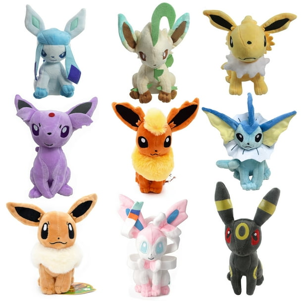Eterstarly 7 Plush Toys 9 Packs Shiny Sitting Eevee Plush Stuffed Animals For Kids Girls Gifts Walmart Com