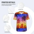 thumbnail image 4 of Daiia Palm Trees at Sunset Mens Baseball Jersey Button Down Shirts Short Sleeve Sports Uniforms-Large, 4 of 9